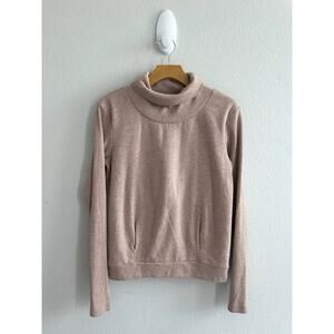 Alo Yoga Women’s Blush Pink Haze Mock Neck Fleece Long-Sleeve Sz S